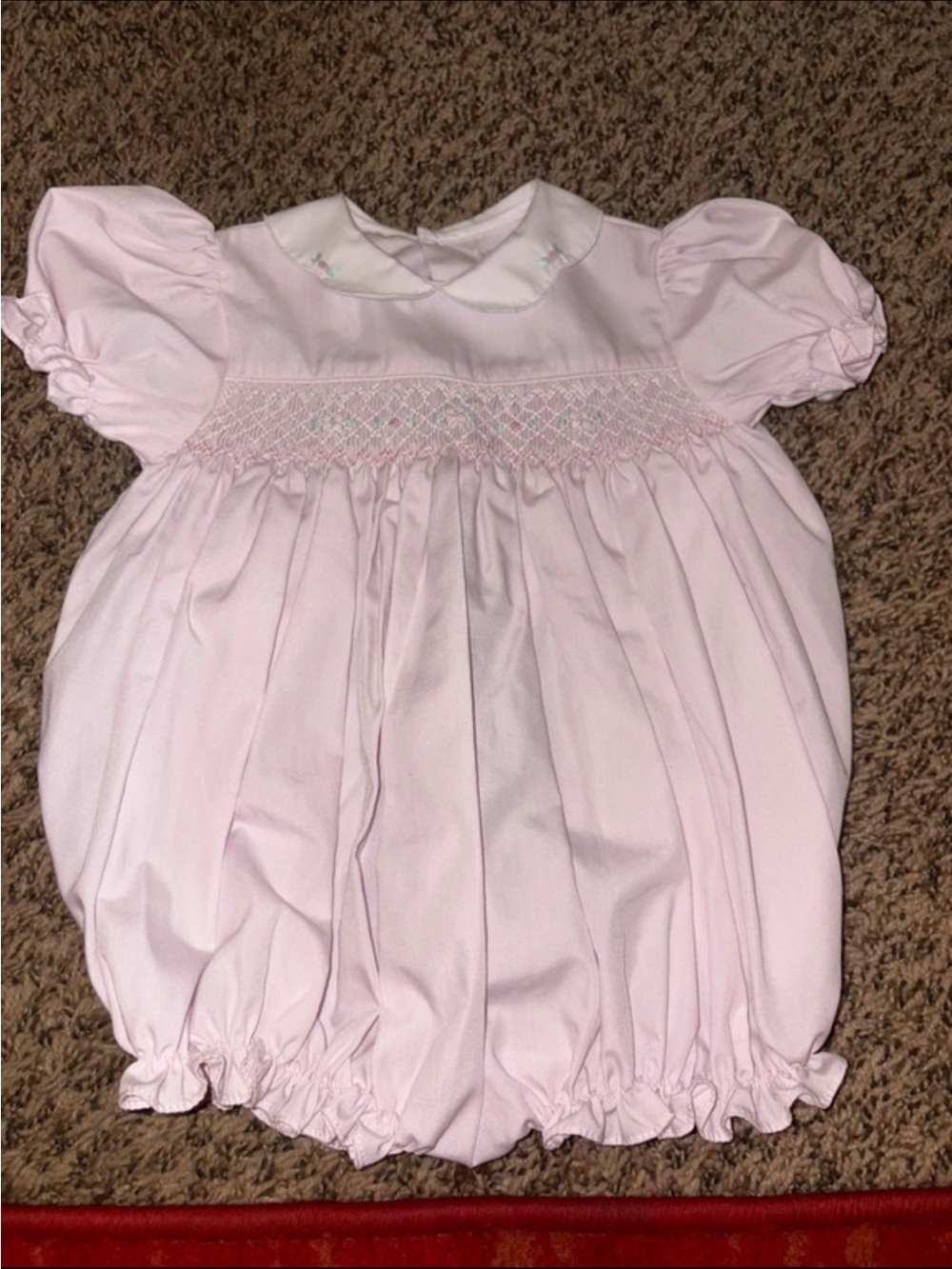 Petit Ami Light Pink Smocked Baby Dress